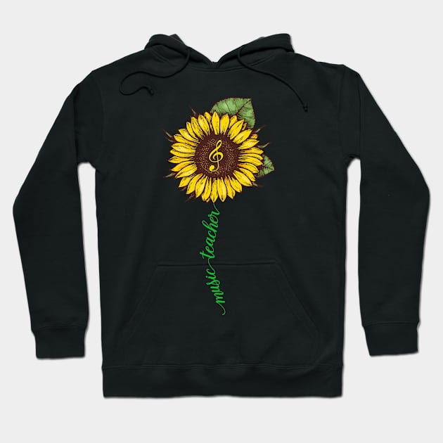 Music Teacher Sunflower Hoodie by LotusTee